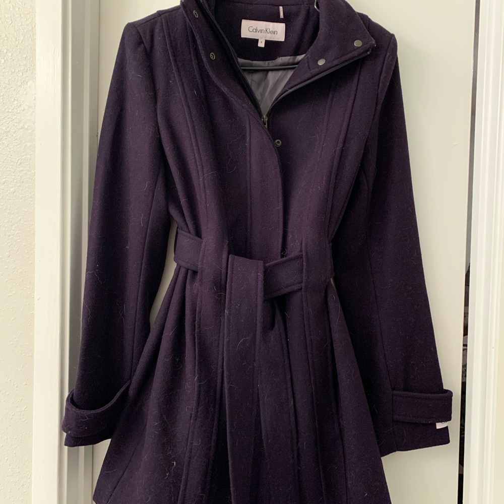 Calvin Klein purple wool women’s coat size 4